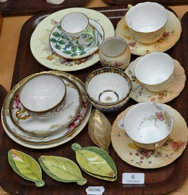 Lot 6 - A tray of Royal Worcester ceramics, tea cups and saucers, side plates, four spoon holders,...