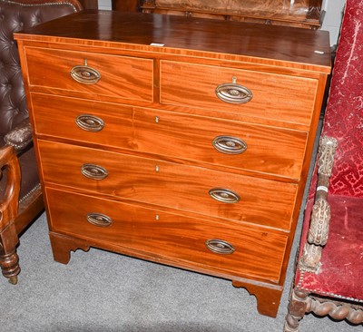 Lot 1200 - An inlaid mahogany straight fronted four...