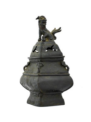 Lot 40 - A Chinese Bronze Censer and Cover, in Archaic...