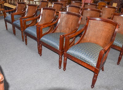 Lot 1206 - A set of fifteen double caned boardroom chairs...