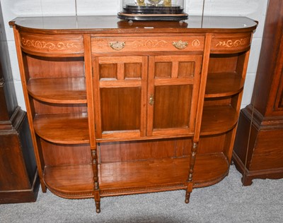 Lot 1265 - A late Victorian satinwood inlaid sideboard...