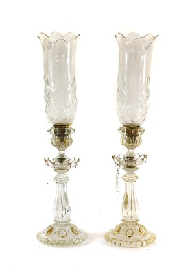 Lot 28 - A Pair of Baccarat Candle Holders, the fluted...