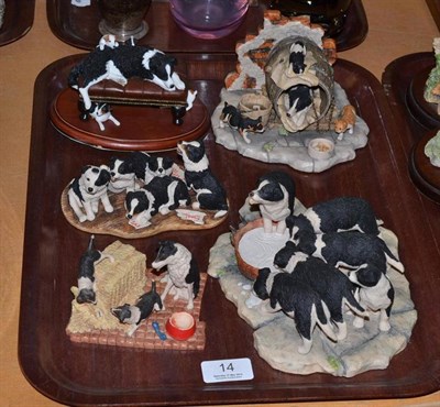 Lot 14 - Border Fine Arts 'Let Sleeping Dogs Lie' model No. JH36 by David Walton, 'Collie Pups for Sale'...