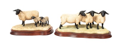 Lot 1107 - Border Fine Arts 'Suffolk Family Group' (Ram with Gimmer and Ewe Lambs)