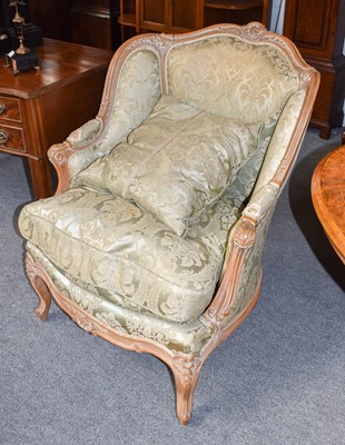 Lot 1272 - A 1920's French part upholstered armchair in...