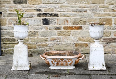 Lot 506 - A Pair of Victorian White Painted Cast Iron...