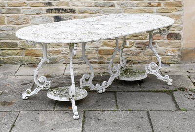 Lot 512 - A Victorian-Style White Painted Cast Metal...