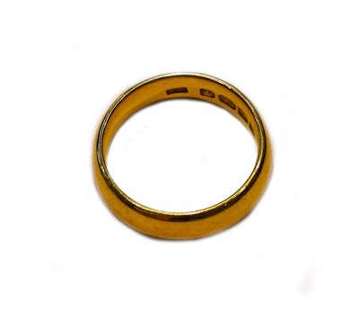 Lot 204 - A 22 carat gold band ring, finger size L1/2