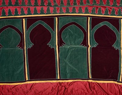 Lot 566 - Satin and Velvet Tent Panel, probably North...