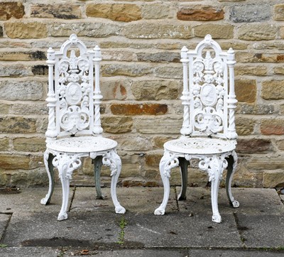 Lot 515 - A Pair of Victorian White Painted Cast Iron...