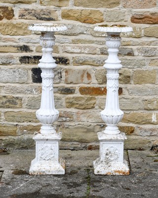Lot 520 - A Pair of Victorian White Painted Cast Iron...
