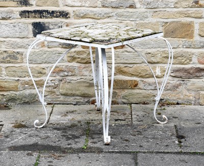 Lot 509 - A White Painted Wrought Iron Garden Table, of...