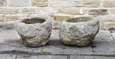 Lot 502 - Two Sandstone Troughs, of ovoid form, 41cm wide