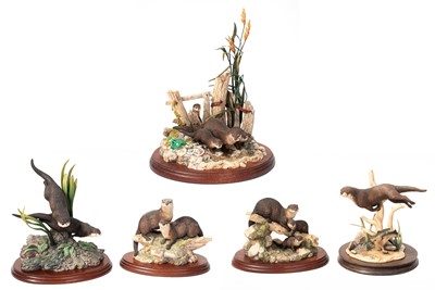 Lot 1124 - Border Fine Arts Otter Groups Comprising