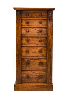 Lot 609 - A Victorian Walnut Wellington Chest, circa...