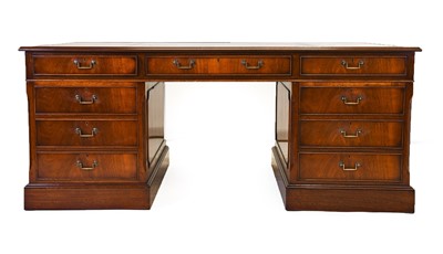 Lot 724 - A Reproduction Mahogany and Oak-Lined Partners'...