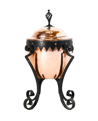 Lot 628 - A Wrought Iron and Copper Coal Bin, circa 1900,...