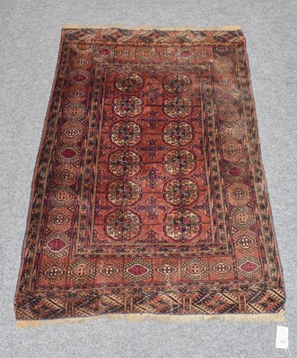 Lot 1181 - Tekke rug, the field with two columns of guls...