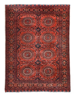 Lot 530 - Afghan Turkmen Rug, modern The claret...