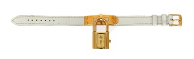 Lot 3050 - Hermès, Gold Plated Padlock Form Wristwatch,...