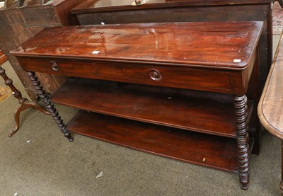 Lot 1337 - A Victorian mahogany narrow three-tier serving...