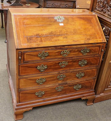 Lot 1332 - A George III mahogany bureau, 92cm by 51cm by...