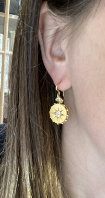 Lot 2310 - A Pair of Victorian Diamond  Drop Earrings
