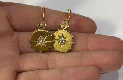 Lot 2310 - A Pair of Victorian Diamond  Drop Earrings