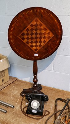 Lot 389 - A 19th century tilt-top games table and a...