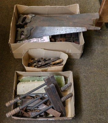 Lot 393 - Three boxes of assorted woodworking tools