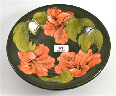 Lot 41 - A Walter Moorcroft 'Coral Hibiscus' bowl