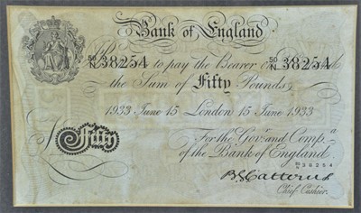 Lot 502 - Operation Bernhard Forgery £50, signed B.G....