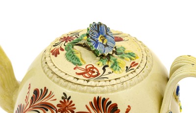 Lot 66 - A Creamware Teapot and Cover, circa 1770,...