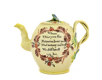 Lot 66 - A Creamware Teapot and Cover, circa 1770,...