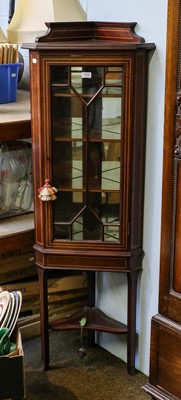 Lot 1324 - A small Edwardian satinwood inlaid mahogany...