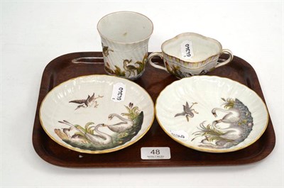 Lot 48 - Four assorted pieces of ";Swan Service"; tea wares