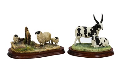 Lot 1102 - Border Fine Arts 'Pair of Jacob Sheep' (Four Horned)