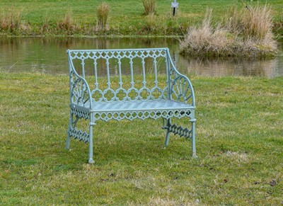 Lot 525 - A Coalbrookdale-Style Green Painted Cast Iron...
