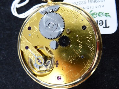 Lot 2218 - E.J.Dent: An 18 Carat Gold Full Hunter Duplex Pocket Watch