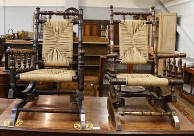 Lot 1346 - Two child's 19th century American rocking chairs