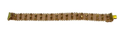 Lot 213 - A fancy link bracelet, stamped '750', length 19cm