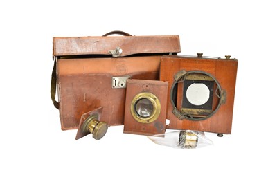Lot 327 - A 19th century mahogany plate camera (a.f.),...