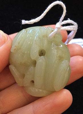 Lot 157 - A Chinese Celadon Jade Group of Two Cats,...