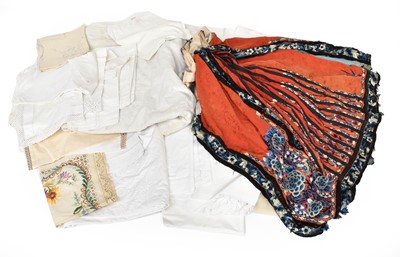 Lot 2182 - Assorted White Cotton and Linen Textiles,...