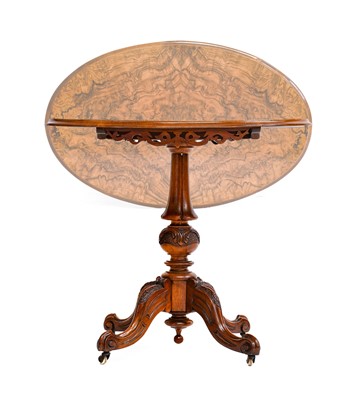 Lot 588 - A Victorian Burr Walnut Pedestal Table, circa...