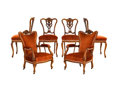 Lot 798 - ~ A Late Victorian Walnut Six Piece Saloon...