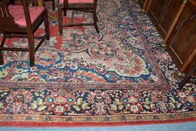 Lot 1104 - Large Mahal Carpet West Persia The strawberry field centred by an ivory floral medallion framed...