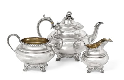 Lot 2094 - A Three-Piece Victorian Provincial Silver Tea-Service