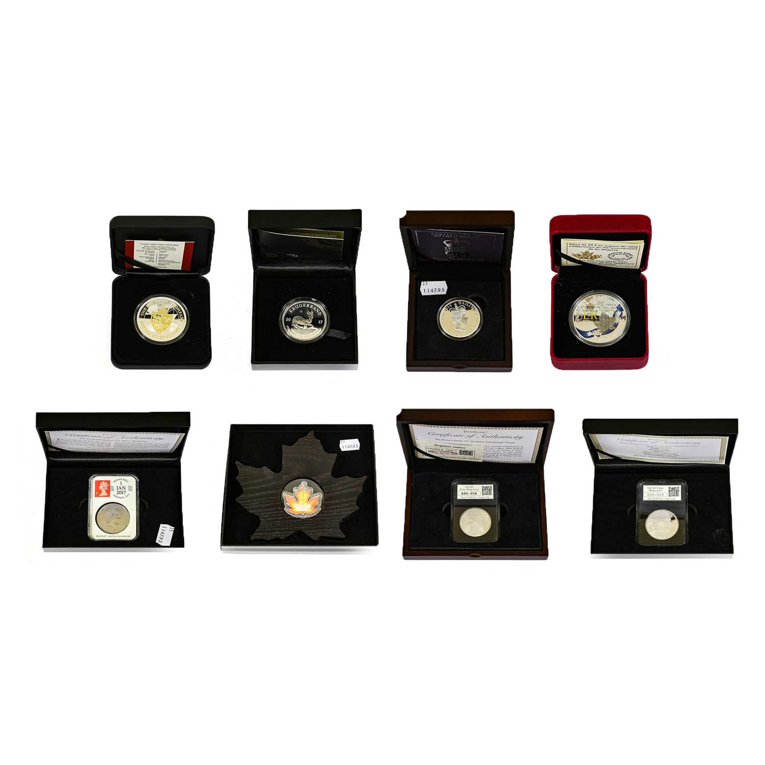 Lot 418 - 8 x Silver Proof Coins, to include: Canada,...