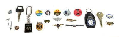 Lot 32 - Three Veteran Chromed Metal AA Badges, mounted...